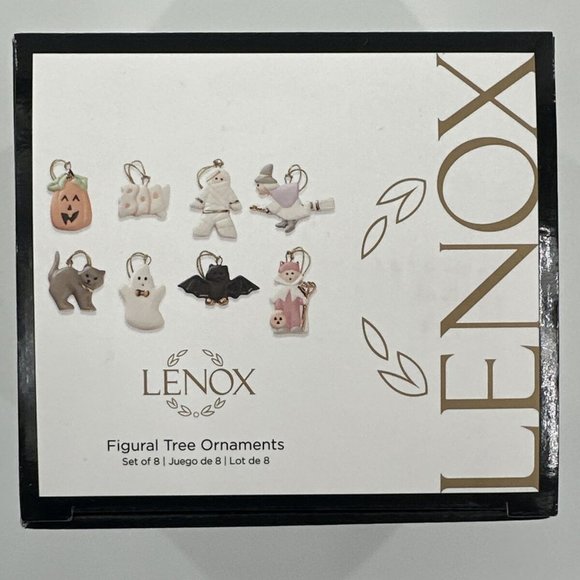 Lenox Figural Tree Ornaments Set of 8 Mini Trick Or Treat Halloween Discontinued - Picture 1 of 11